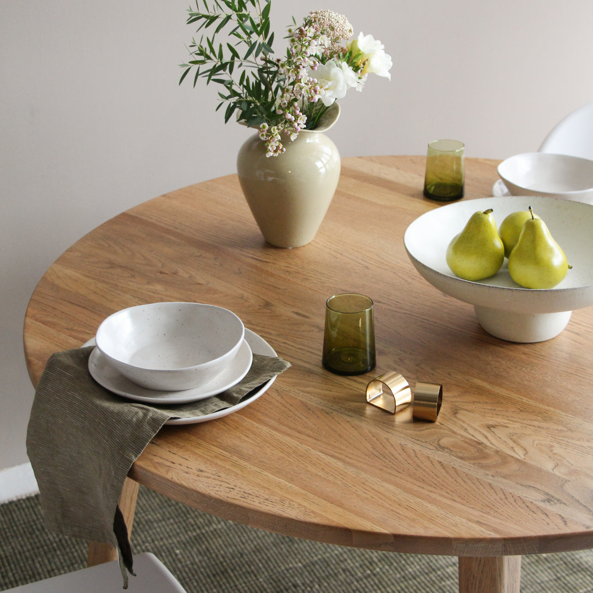 Frankie Oak Round Dining Table