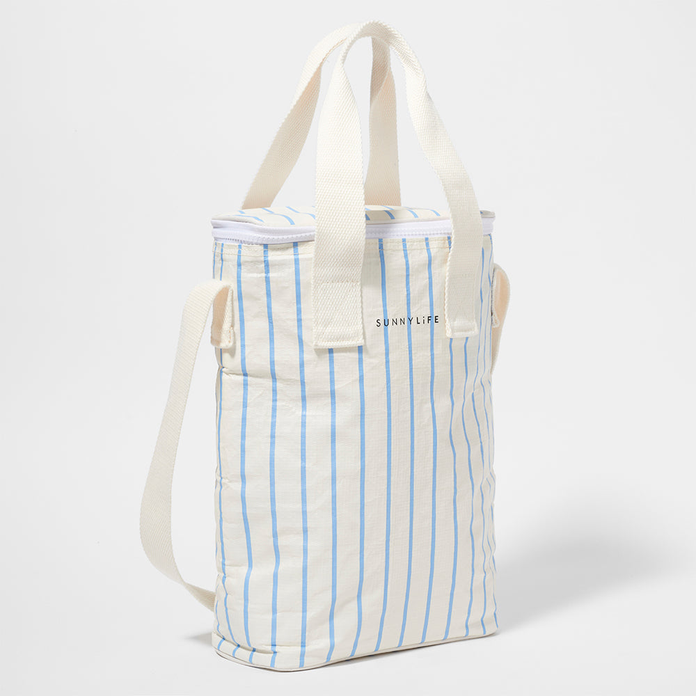 Drinks Cooler Bag - Blue/Cream