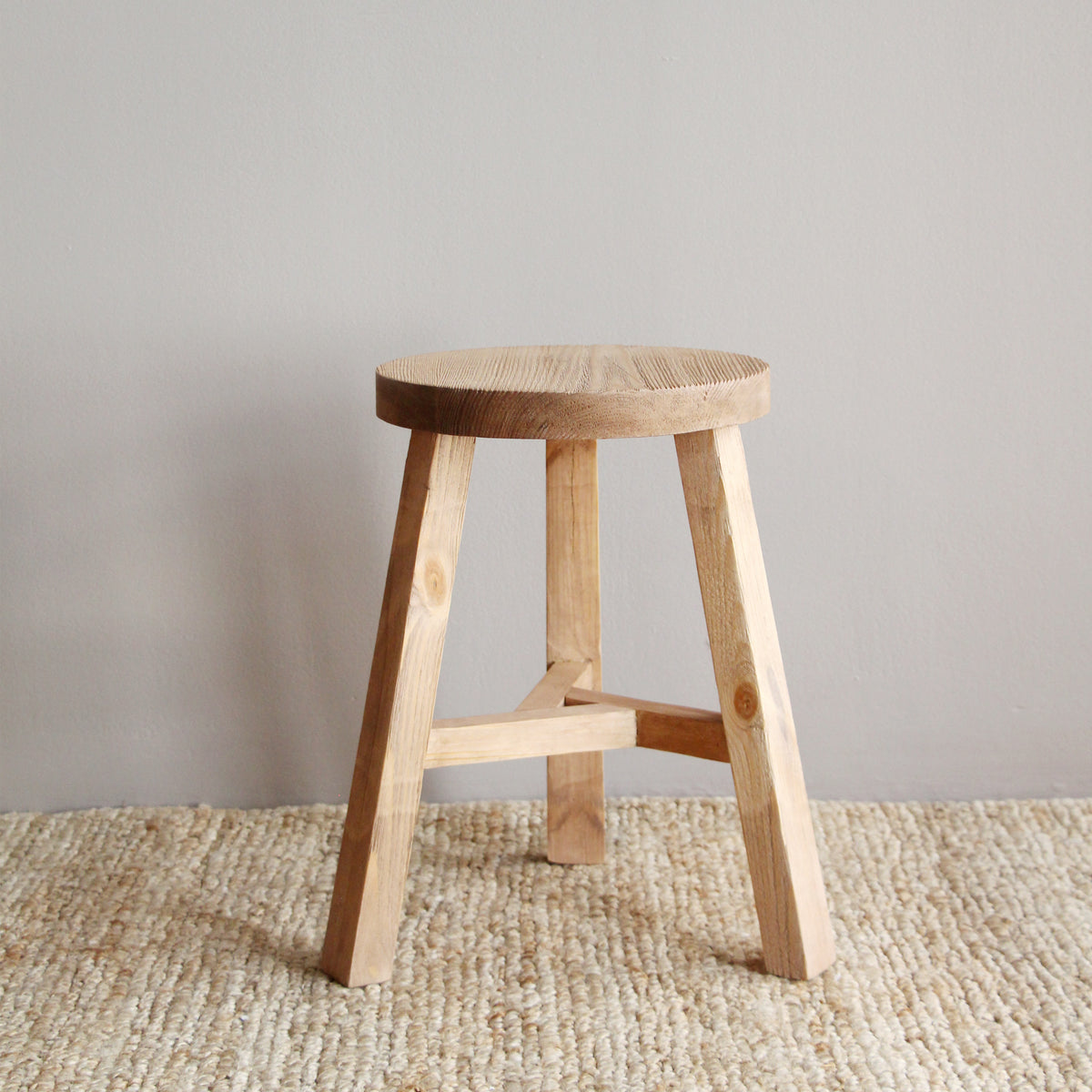 Tate Reclaimed Wood Round Stool