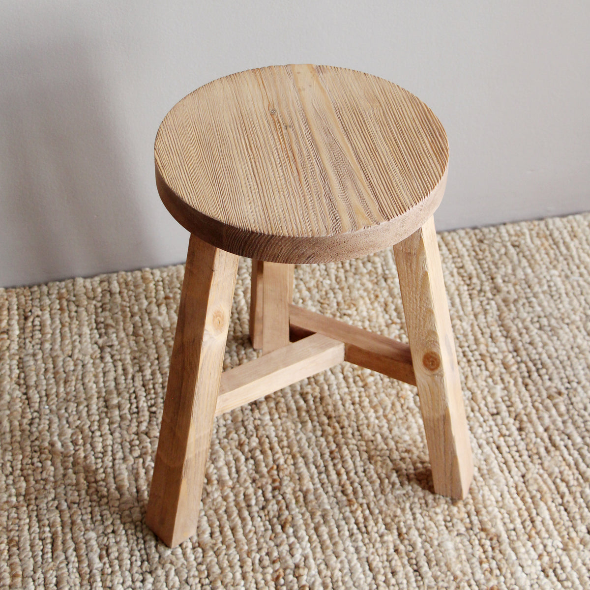 Tate Reclaimed Wood Round Stool