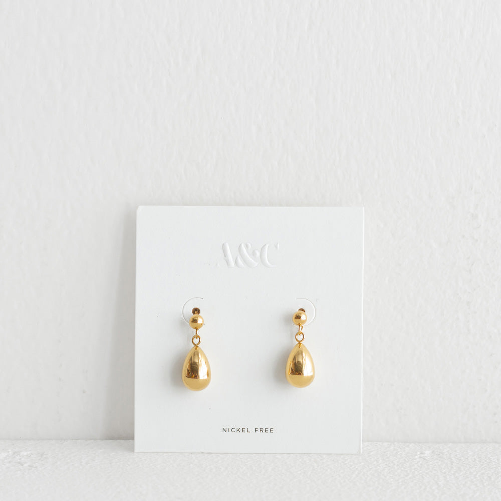 Tear Drop Earrings - Gold
