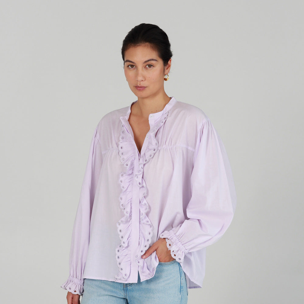 Tess Broderie Blouse - Iris