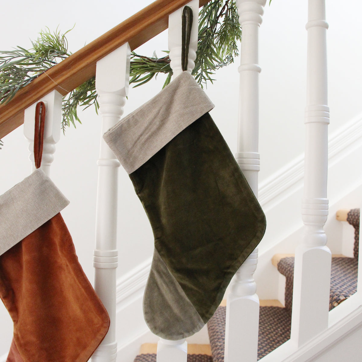 Velvet Christmas Stocking - Forest