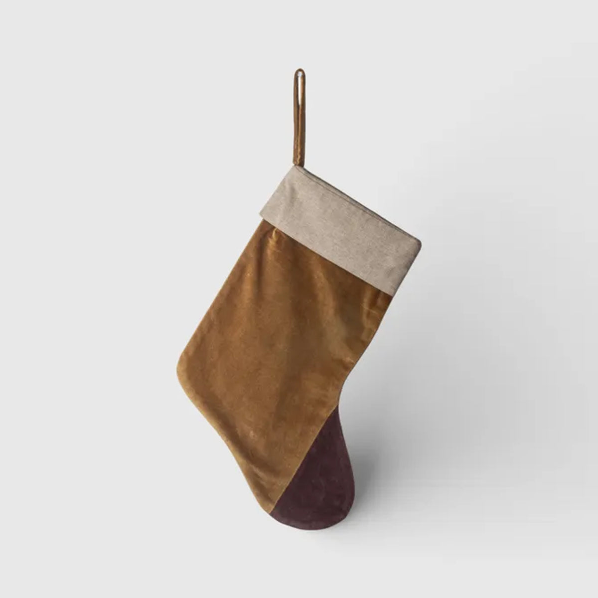 Velvet Christmas Stocking - Tobacco