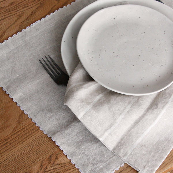 Wavy Linen Placemat Set/4 Oatmeal A&C Homestore