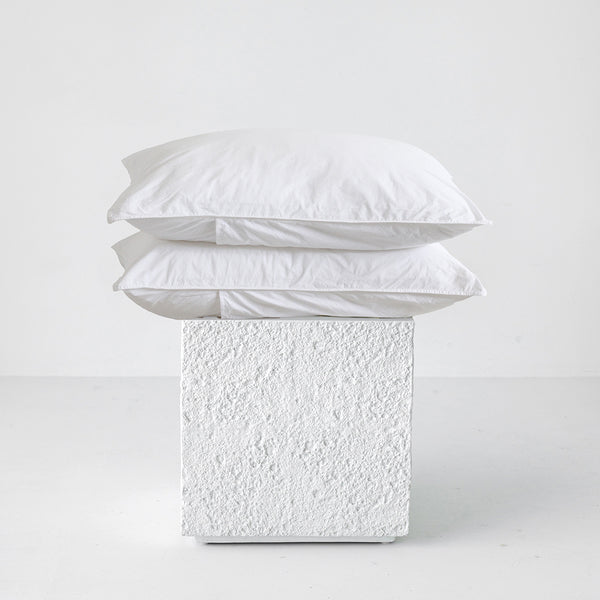 Stonewash Cotton Pillowcase Pair - White