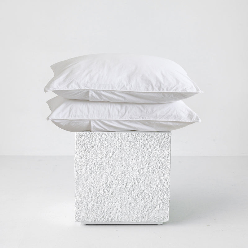 Stonewash Cotton Pillowcase Pair - White
