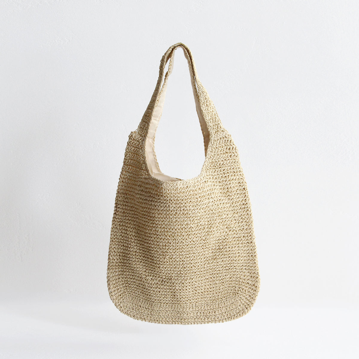 Woven Scoop Shoulder Bag - Natural