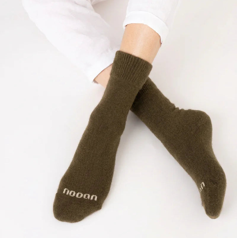 Yan Possum Merino Wool Socks - Military Olive