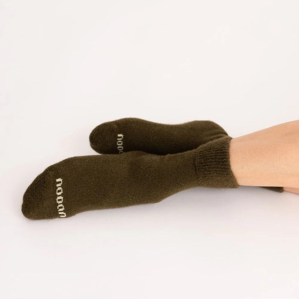 Yan Possum Merino Wool Socks - Military Olive