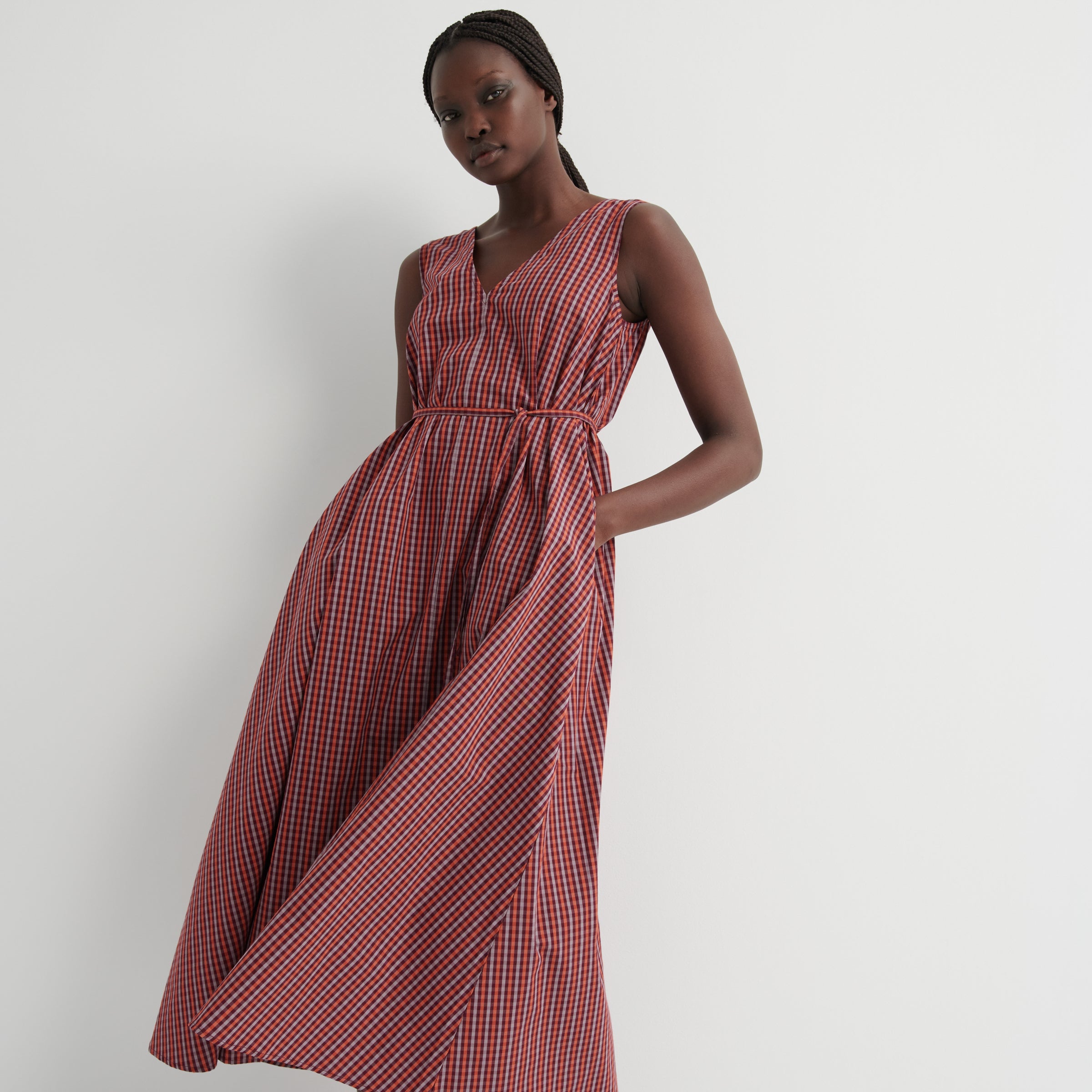 Belle Dress - Maroon Check