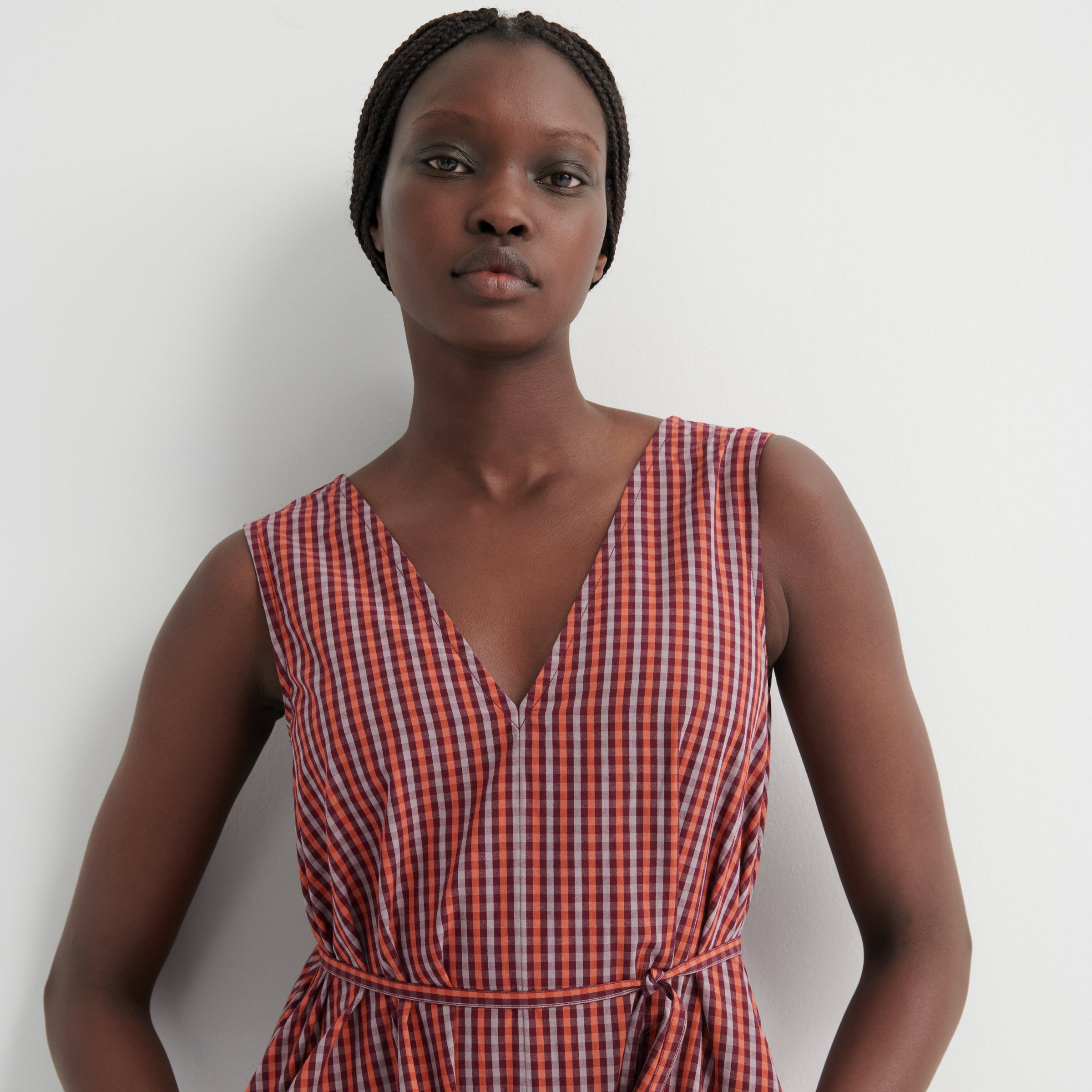 Belle Dress - Maroon Check