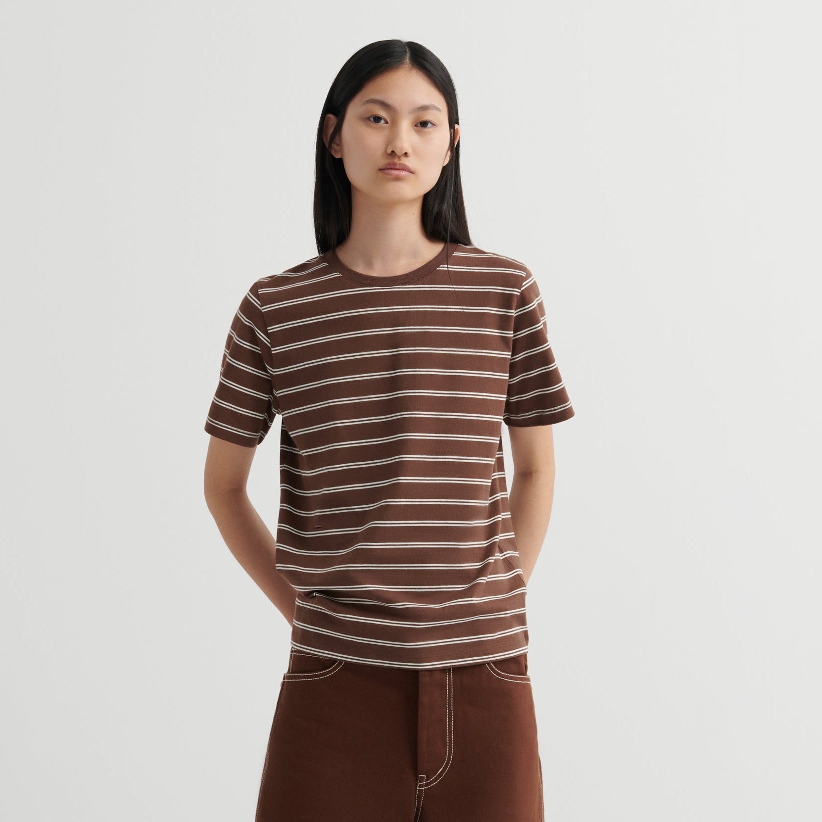 Classic Tee Brown Stripe