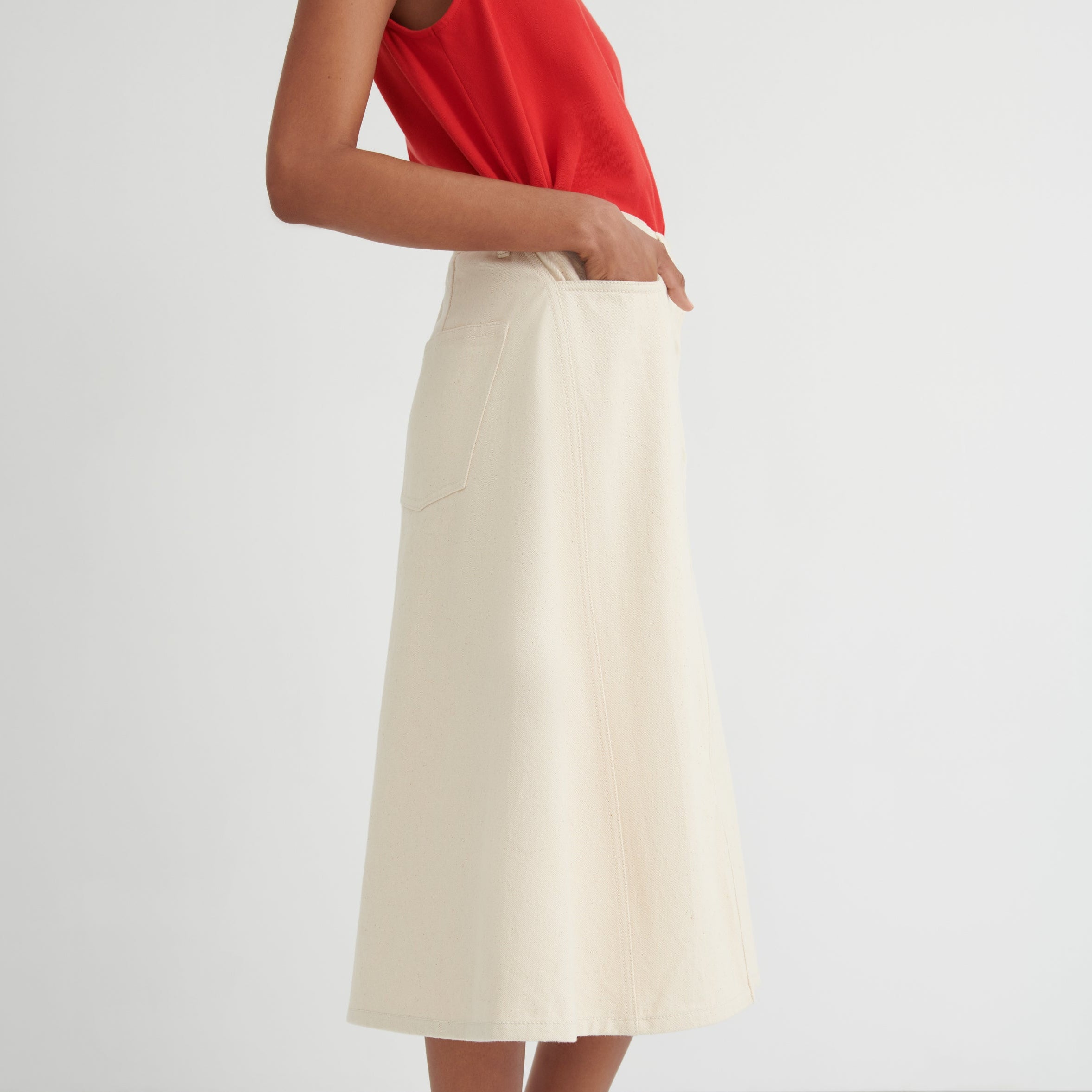 Jubilee Skirt - Ecru Denim