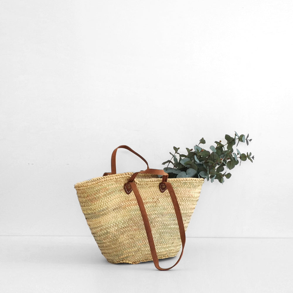 Market Bag with Double Leather Handles