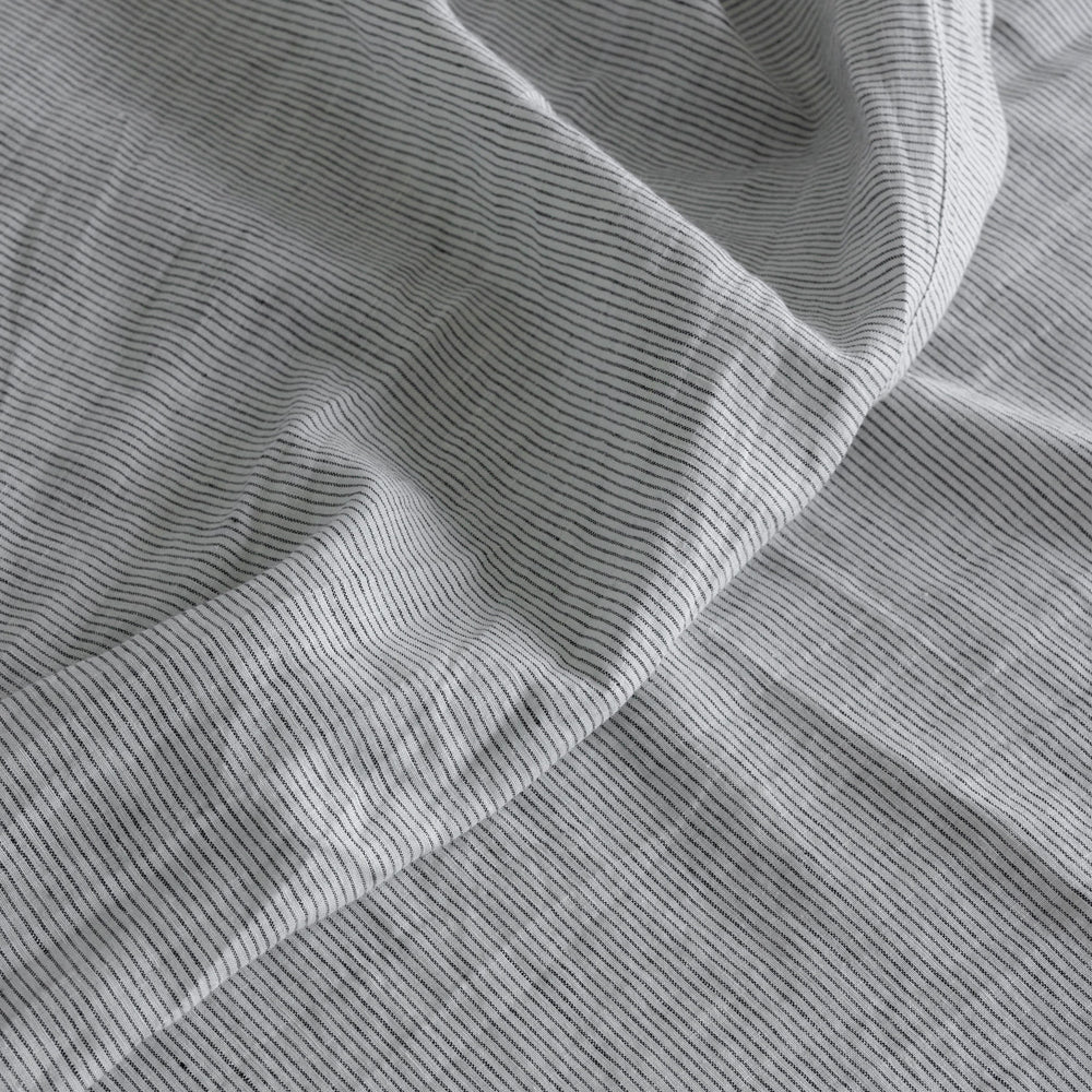 European Linen Flat Sheet - Pinstripe