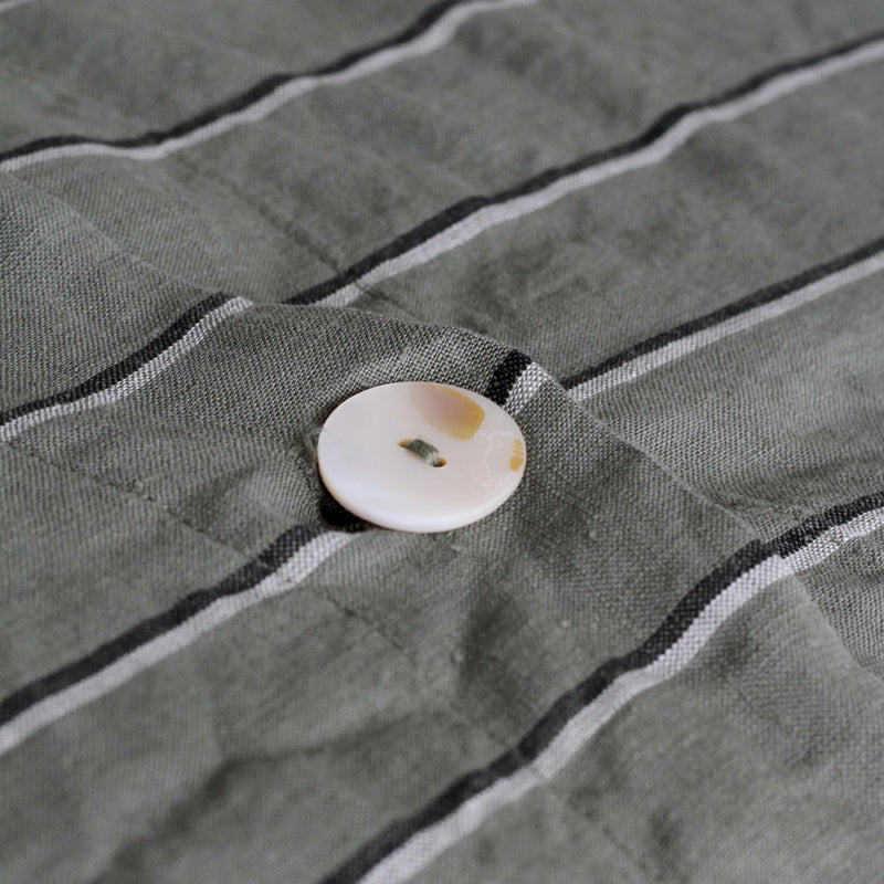 Linen Euro Pillowcase - Rosemary Dual Stripe