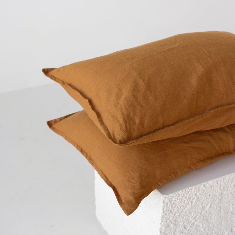 Linen Pillowcases - Toffee