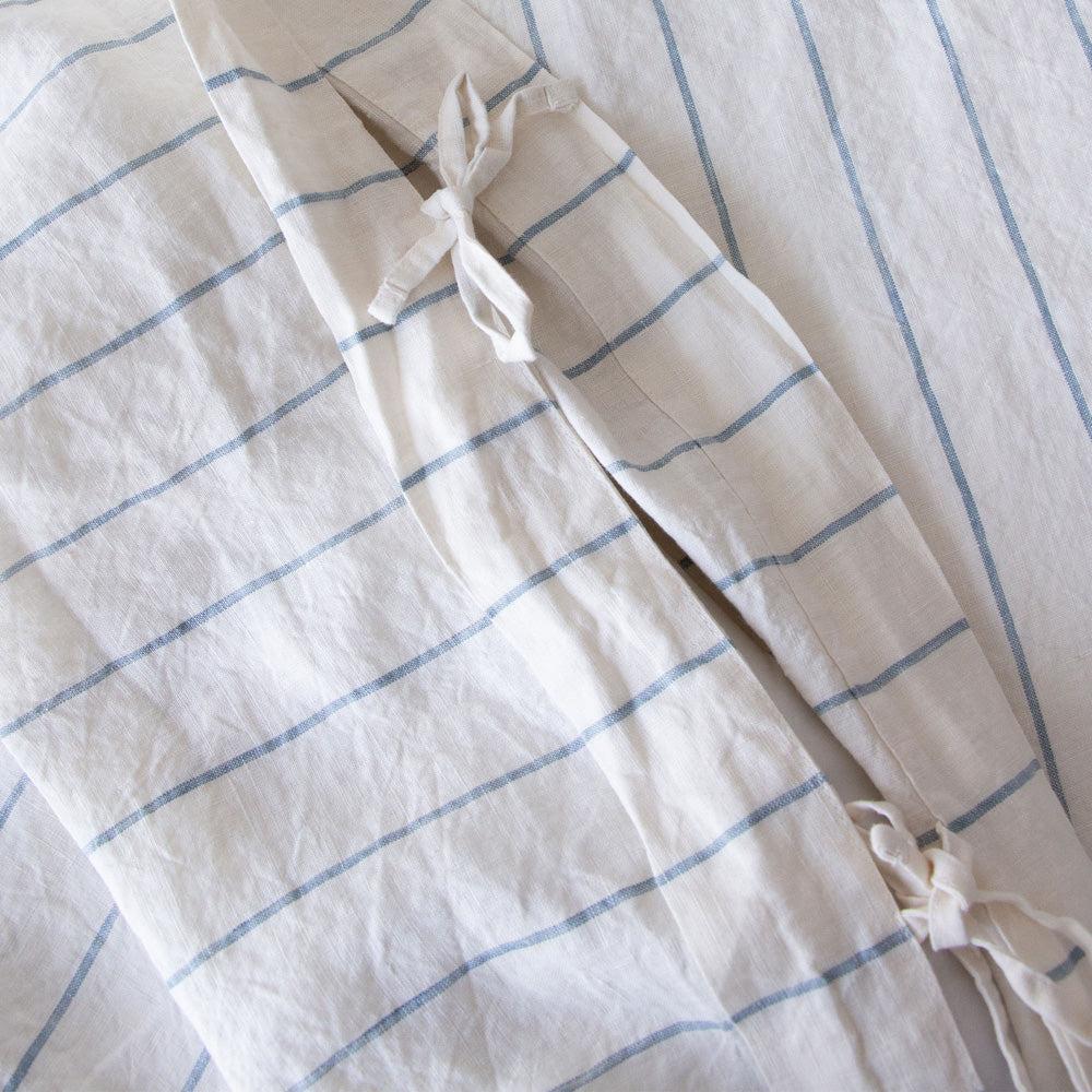 European Linen Duvet Cover - Lake Stripe