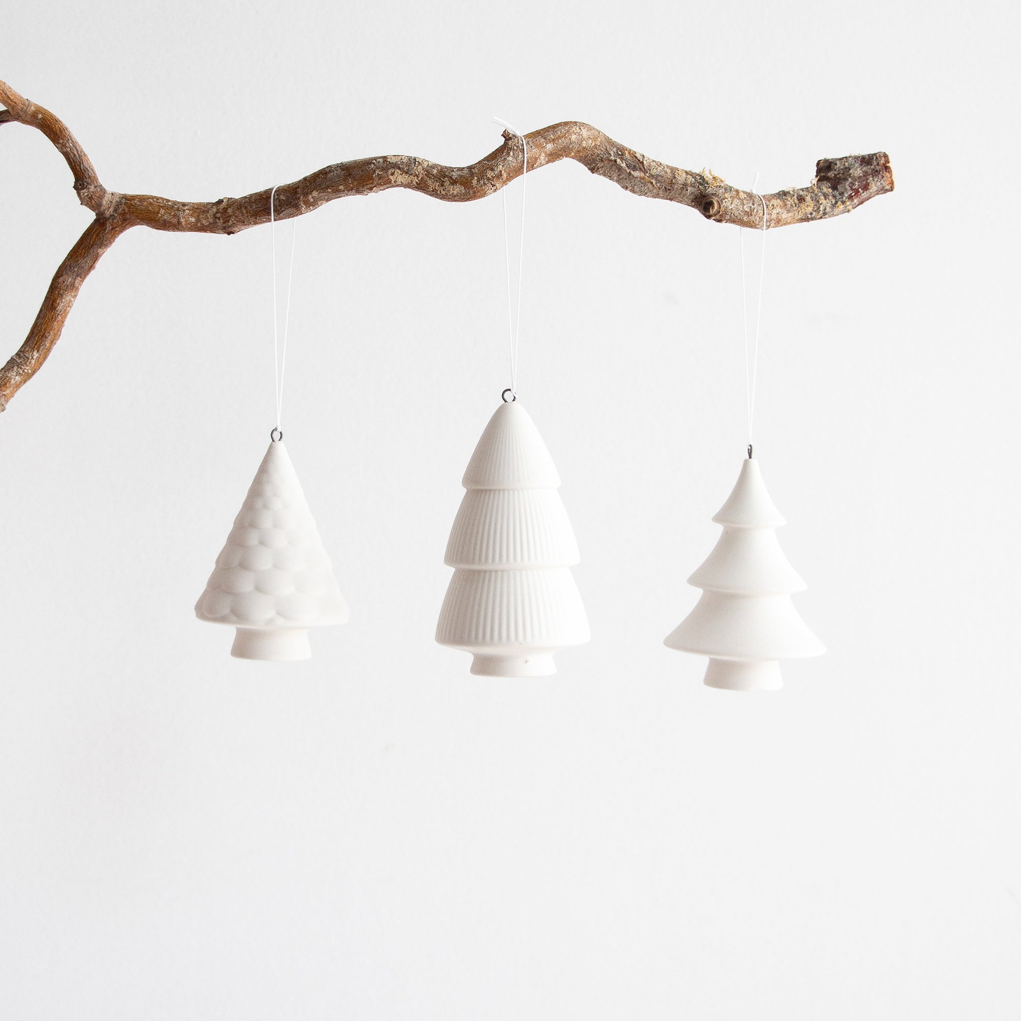 Hanging Christmas Tree Ornaments - White