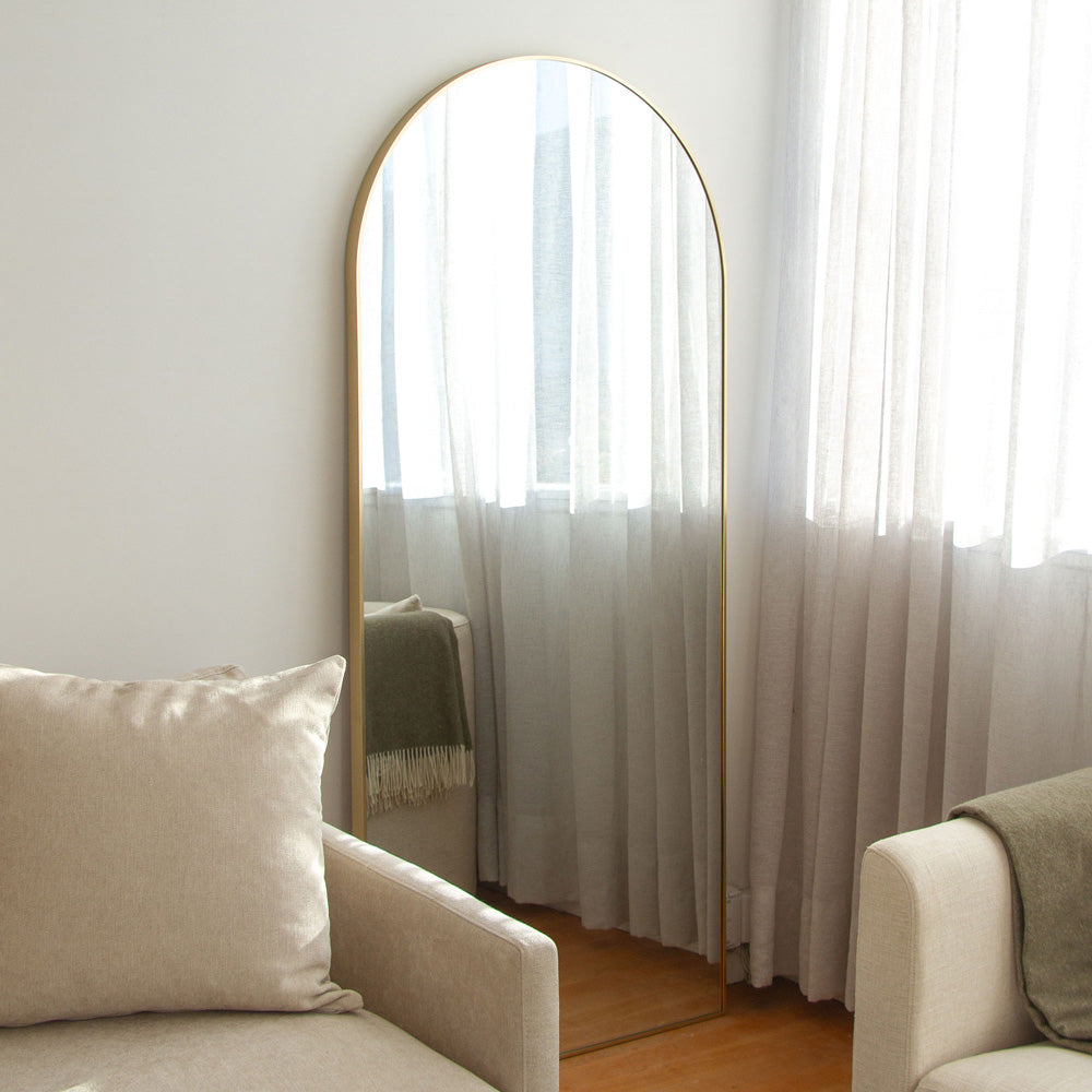 Alberto Arch Floor Mirror - Brass