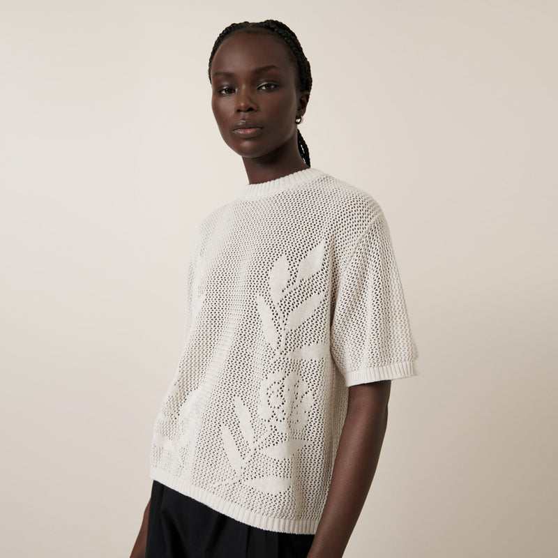 Rosa Tee - Oat Melange