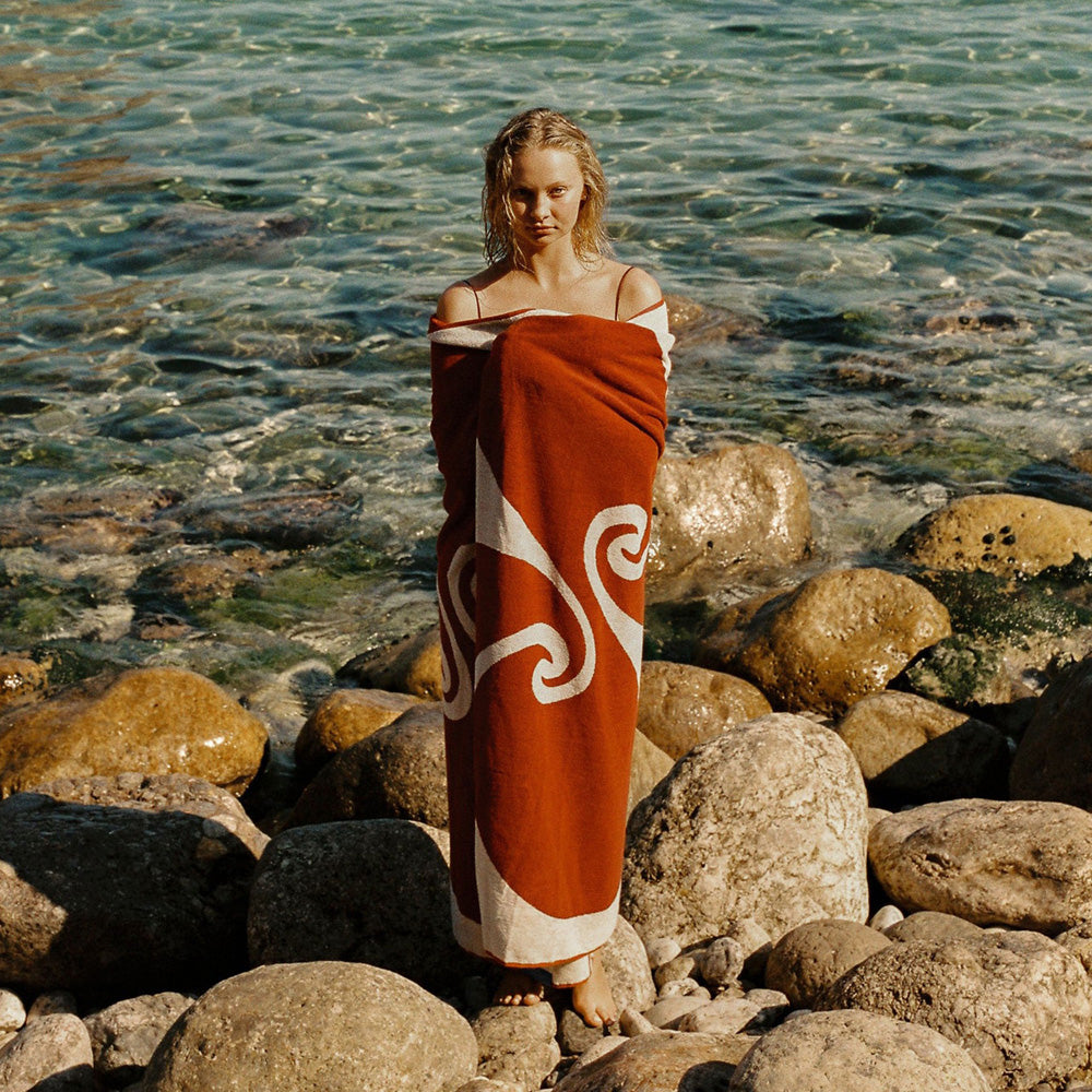 Florence Double Towel - Red Ochre