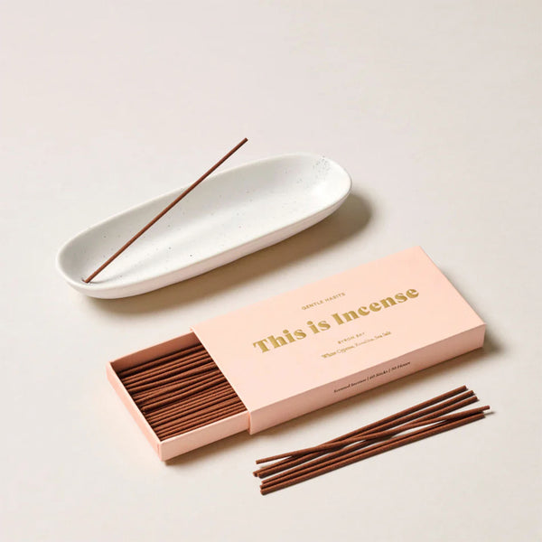 Ceramic Incense Holder - White Speckle