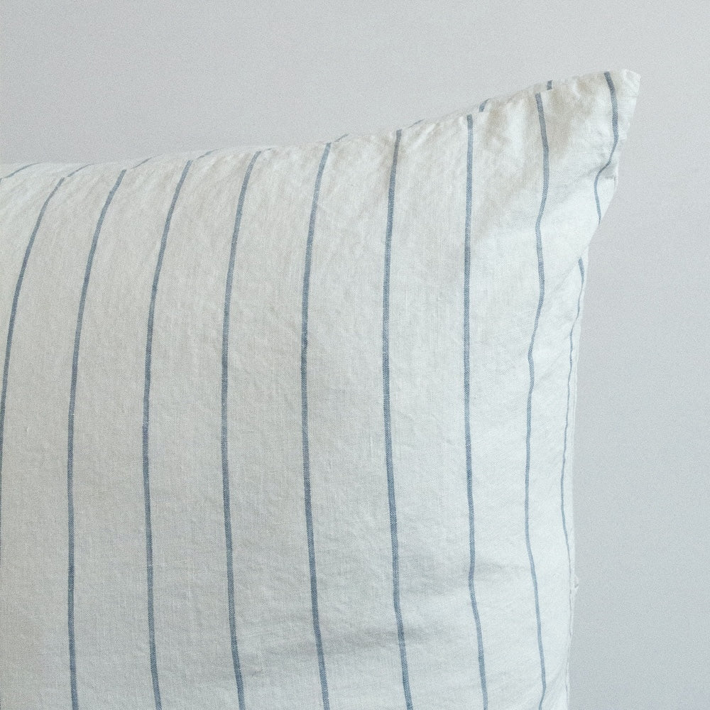 Linen Euro Pillowcase - Lake Stripe