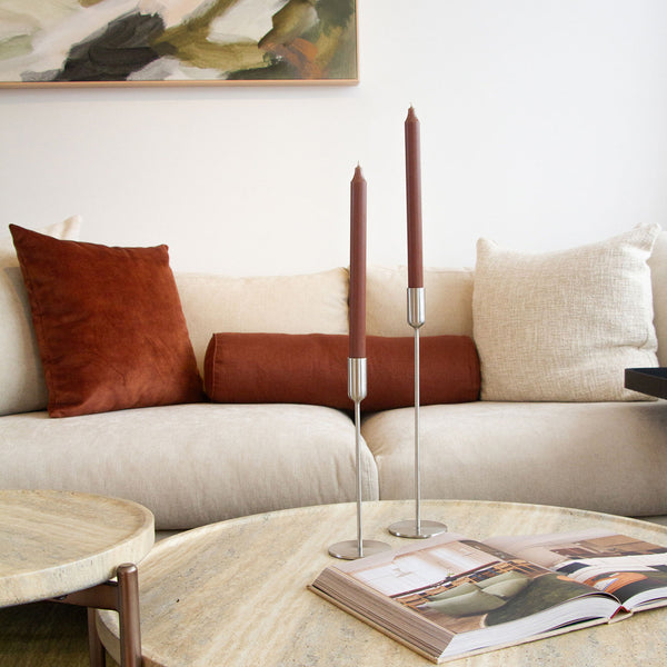Kira Stainless Steel Candle Holder Set