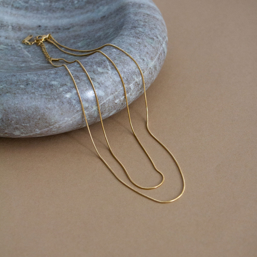 Double Fine Chain Necklace - Gold