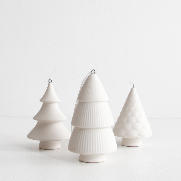 Hanging Christmas Tree Ornaments - White