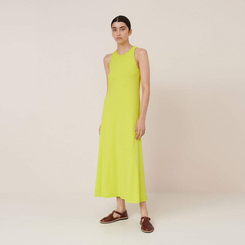 Racer Back Dress - Fluoro Yellow