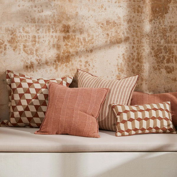 Ava Toffee Stripe Linen Cushion