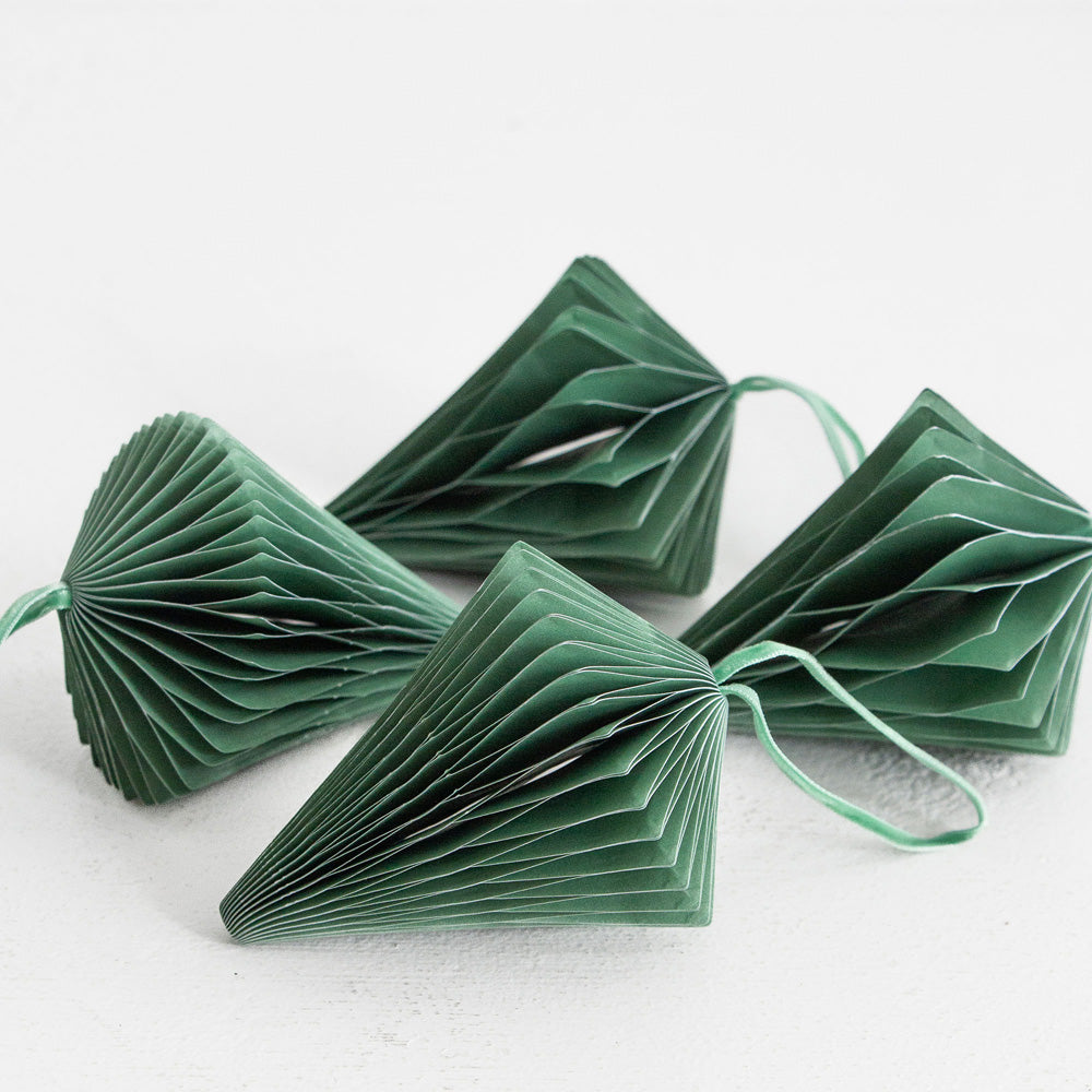 Christmas Decorations Diamond Set of 4 - Meadow Green