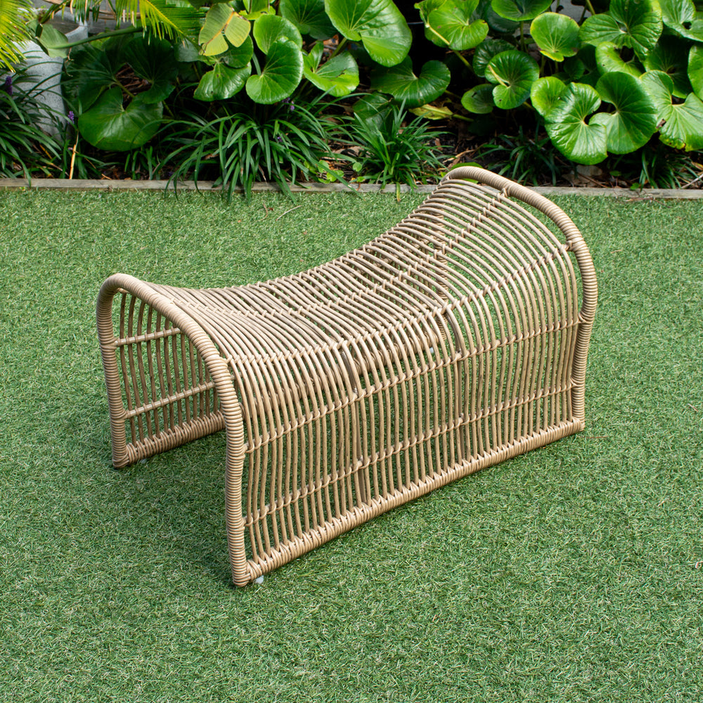 Wave Foot Stool  (Straight Weave) - Natural