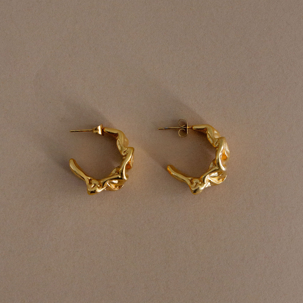 Crinkle Earrings - Gold