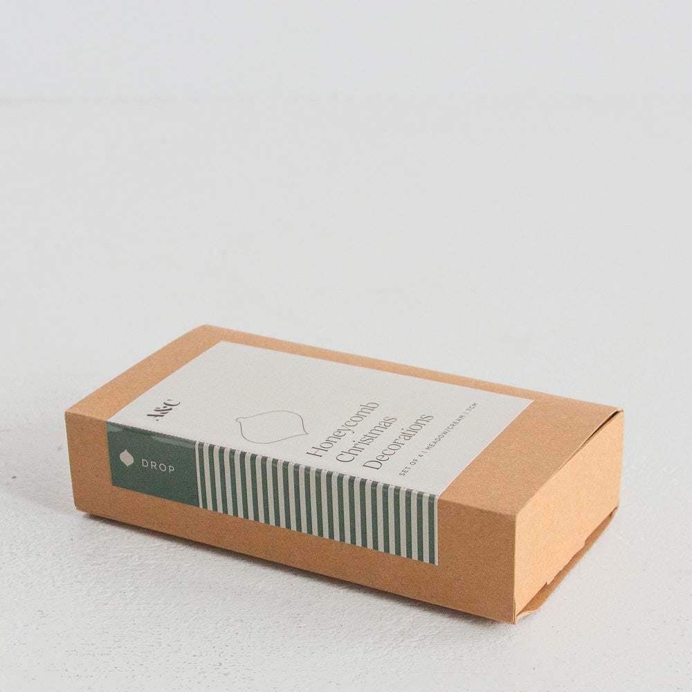 Christmas Decorations Drop Set of 4 - Meadow/Cream