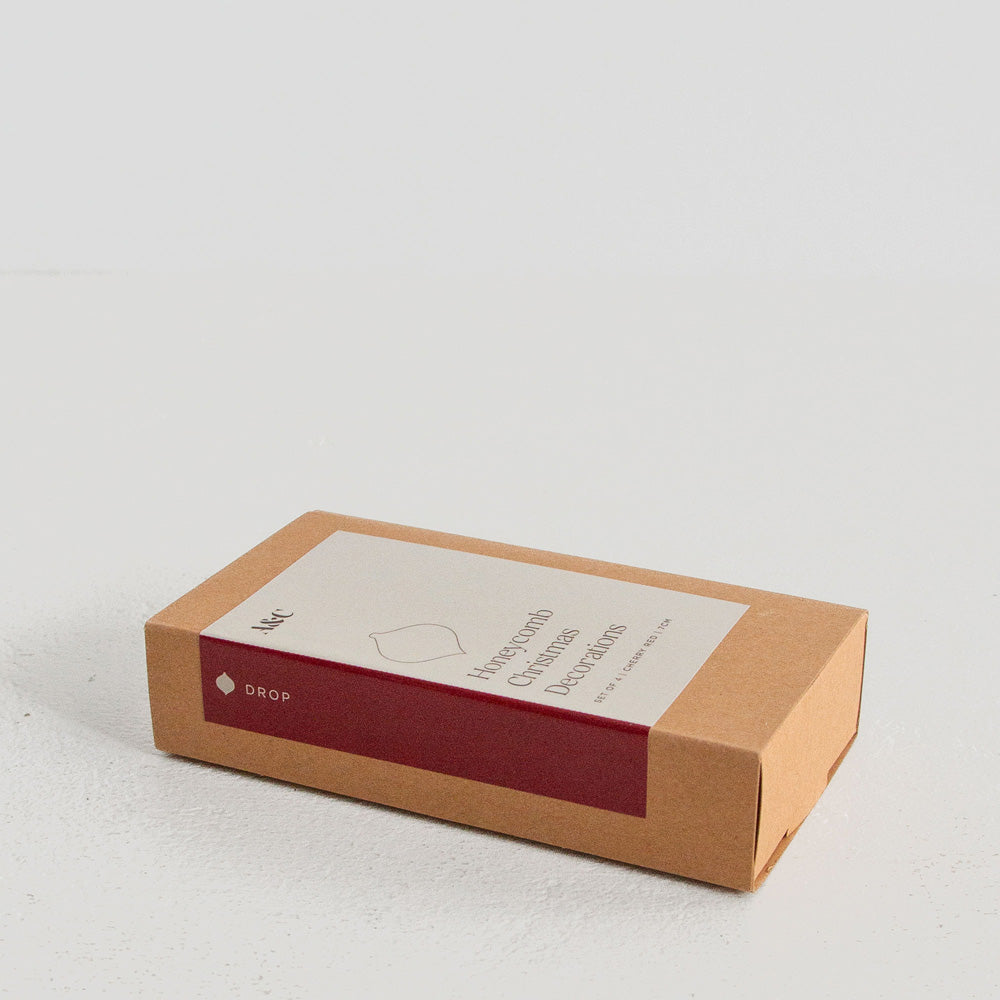 Christmas Decorations Drop Set of 4 - Cherry Red