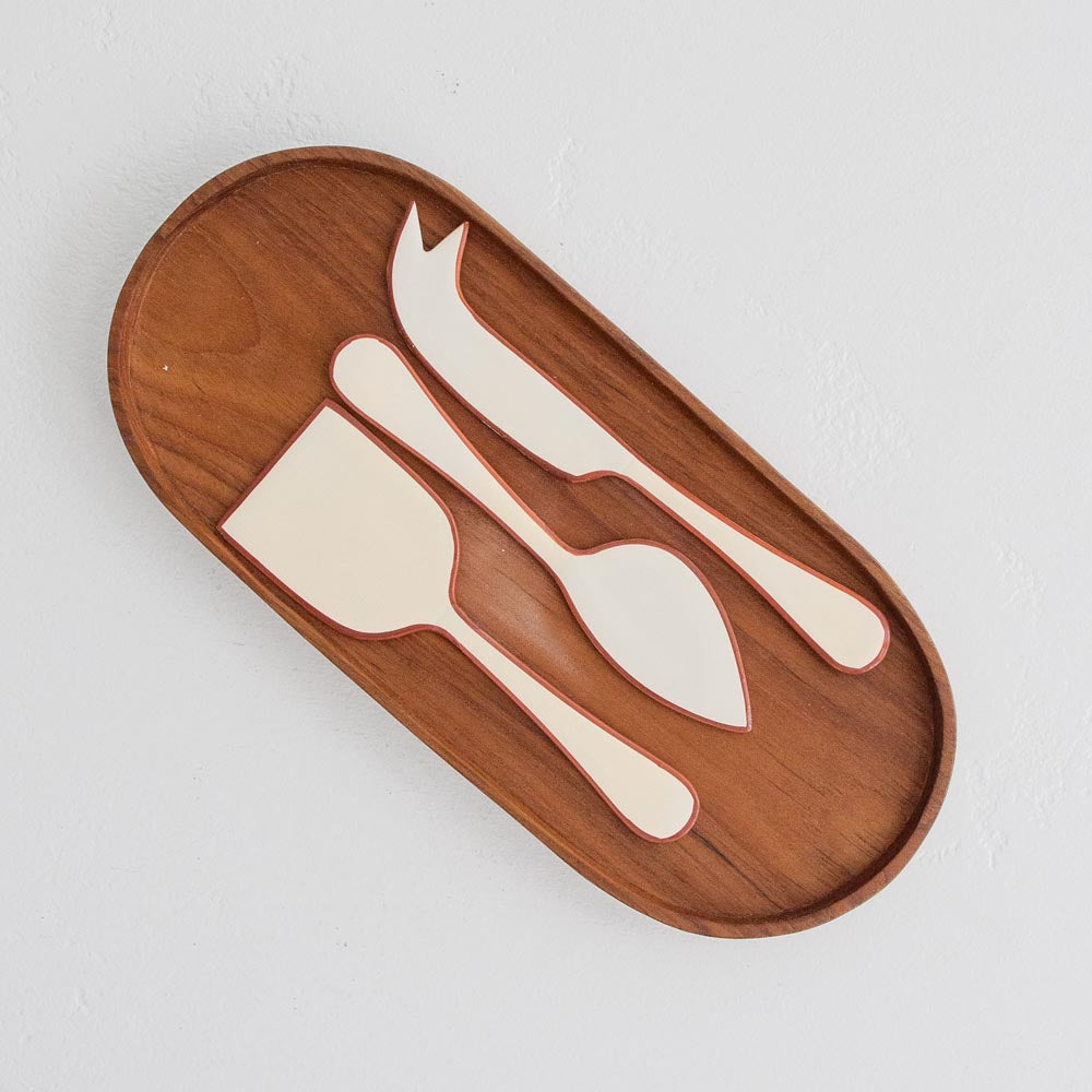 Alder Enamel Cheese Set (3 piece) - Cream