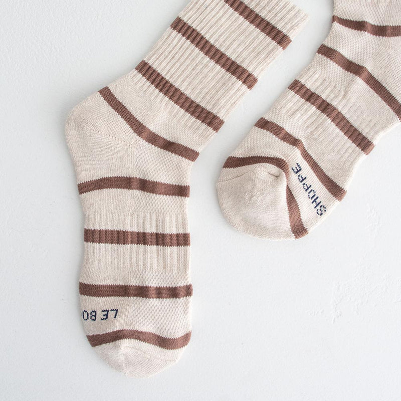 Stripe Boyfriend Socks - Flax