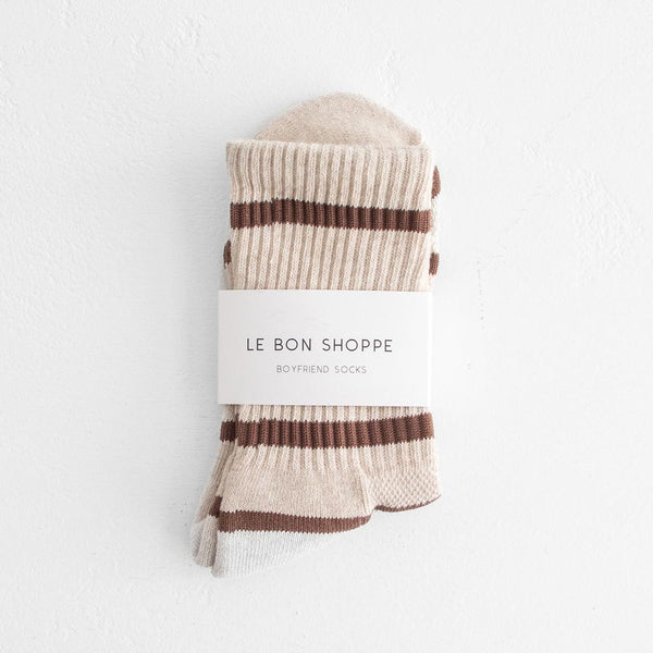 Stripe Boyfriend Socks - Flax
