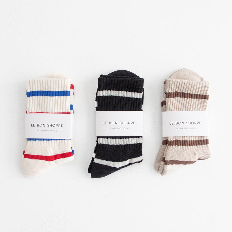 Stripe Boyfriend Socks - Flax