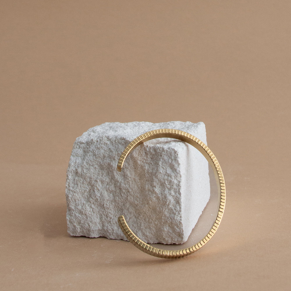 Ribbed Bangle - Gold