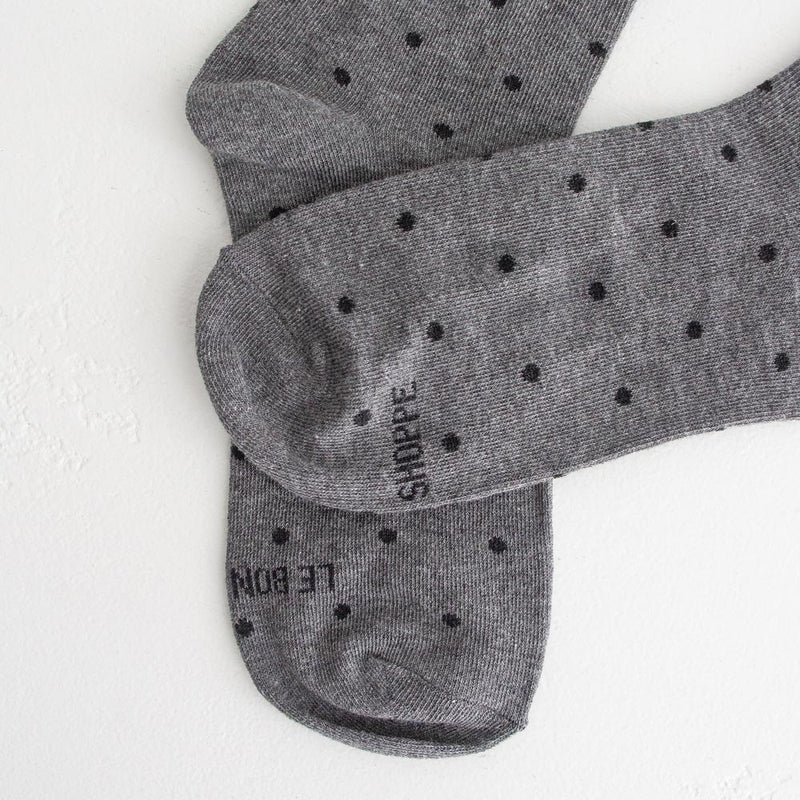 Sneaker Socks - Charcoal Polka Dots