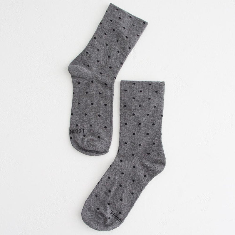 Sneaker Socks - Charcoal Polka Dots