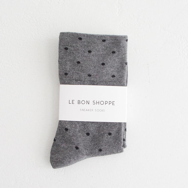Sneaker Socks - Charcoal Polka Dots