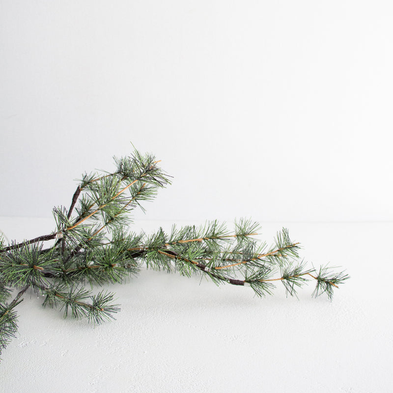 Frosted Pine Branch with LEDs