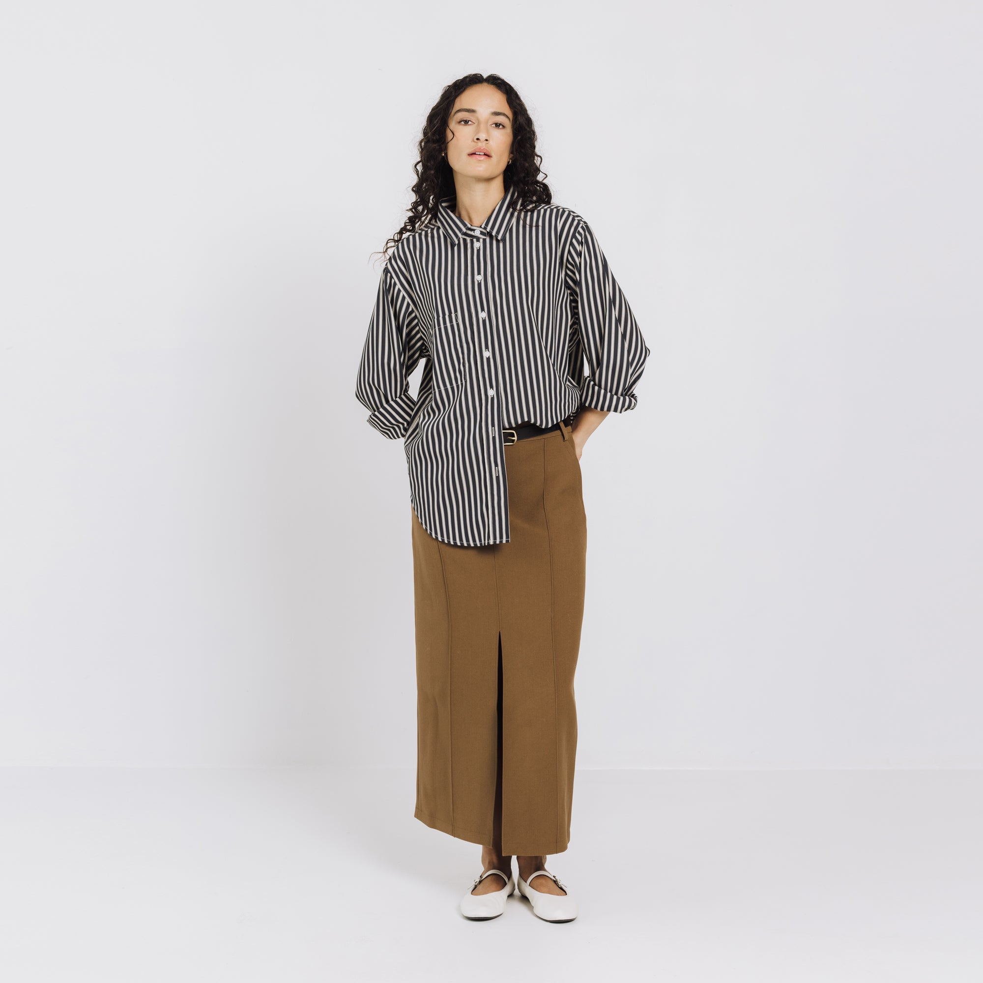 Phoebe Shirt - Navy Stripe