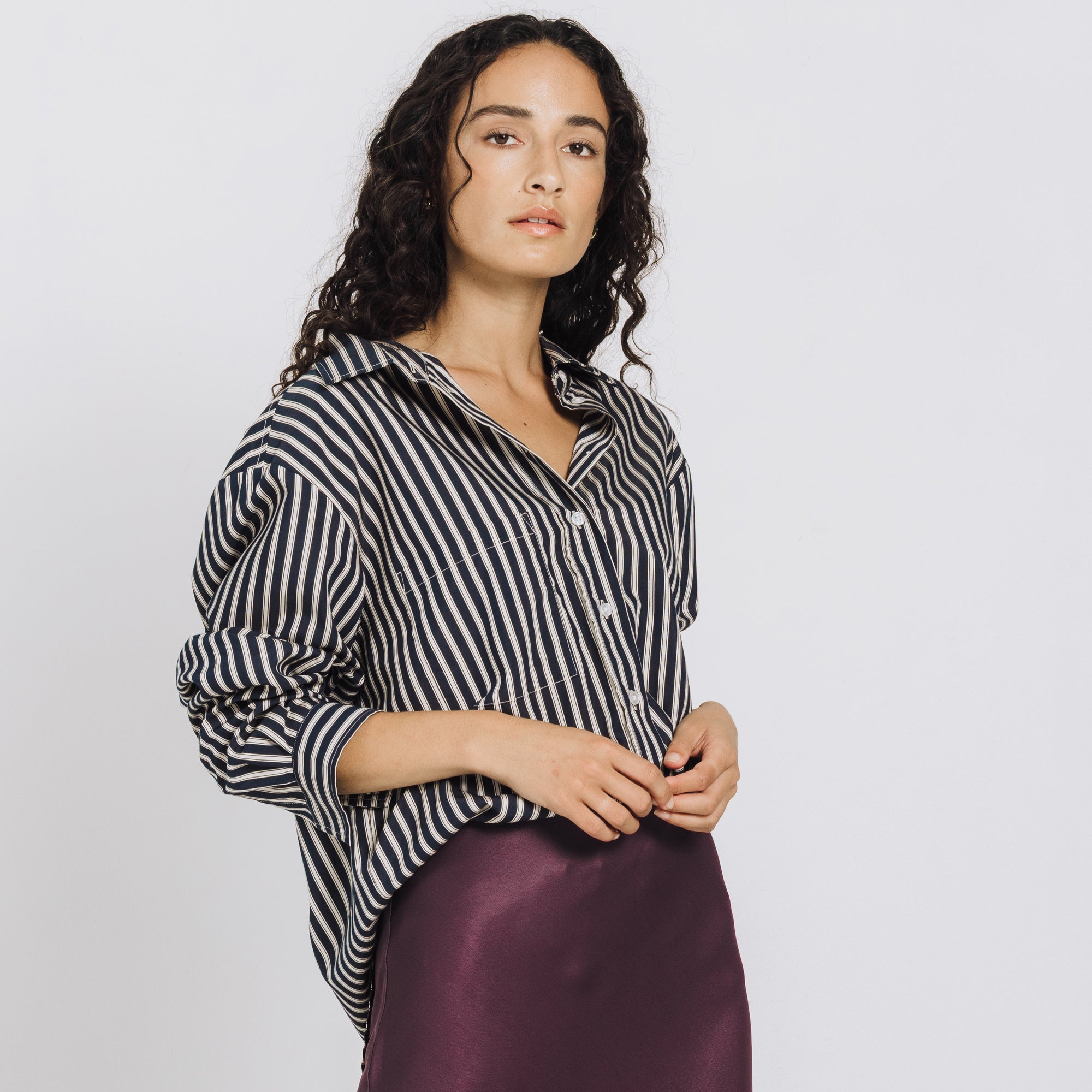Phoebe Shirt - Navy Stripe